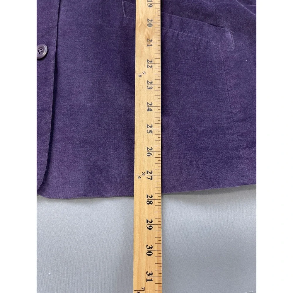 LL Bean Purple Corduroy Blazer Jacket Womens 16‎ Regular Cotton Spandex 3 Button